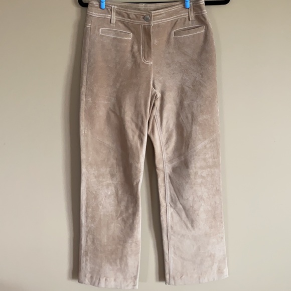 Loft Ann Taylor Soft Tan Leather Pants - Size 4 - Picture 2 of 15